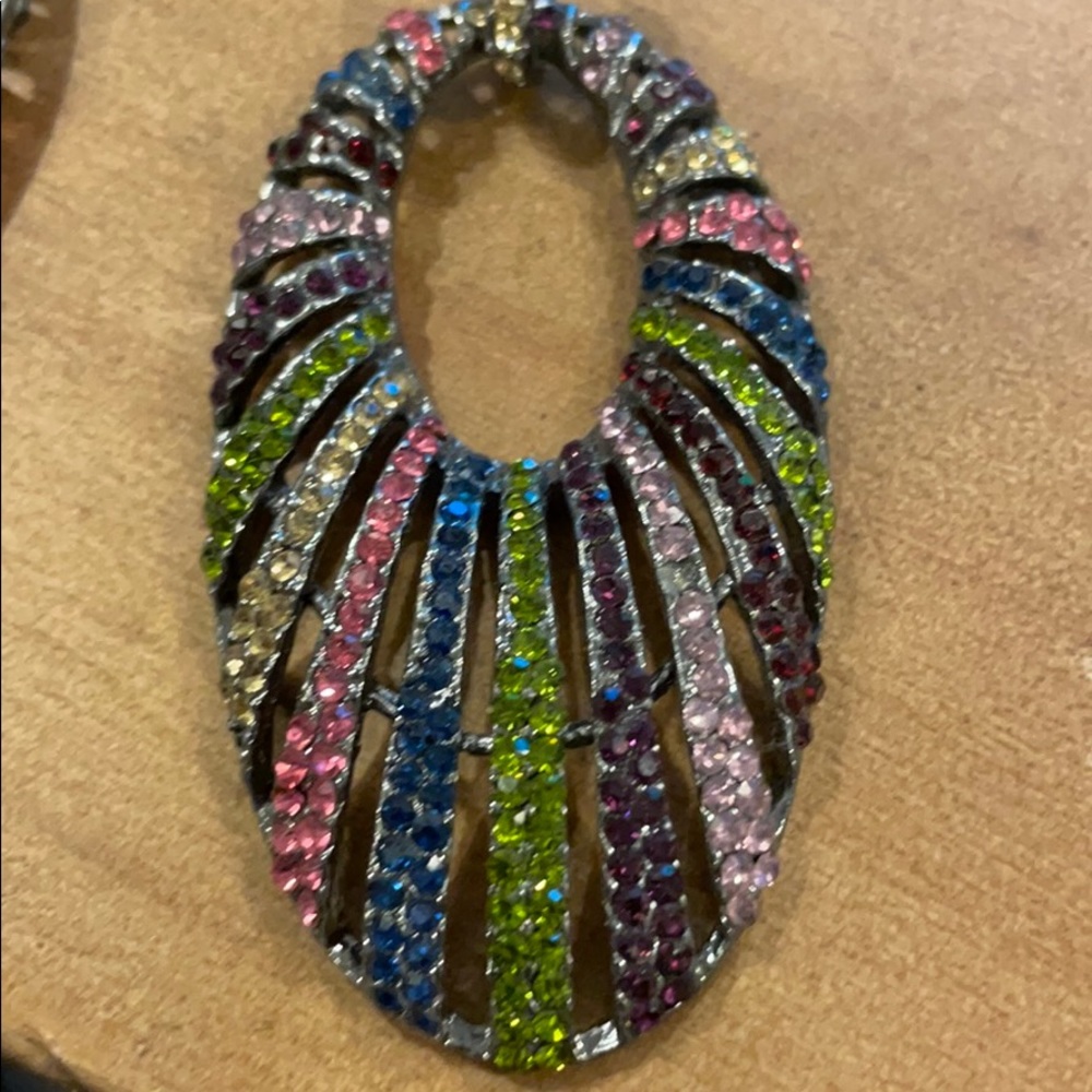 Urban Outfitters Multicolor Rhinestone Hoop Earrings - Picture 4 of 4